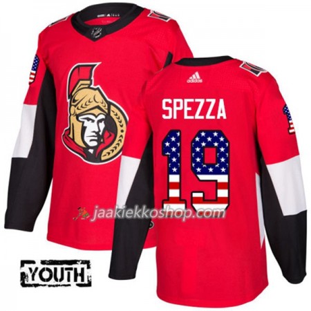 Lapsille NHL Ottawa Senators Pelipaita Jason Spezza 19 Adidas 2017-2018 Punainen USA Flag Fashion Authentic